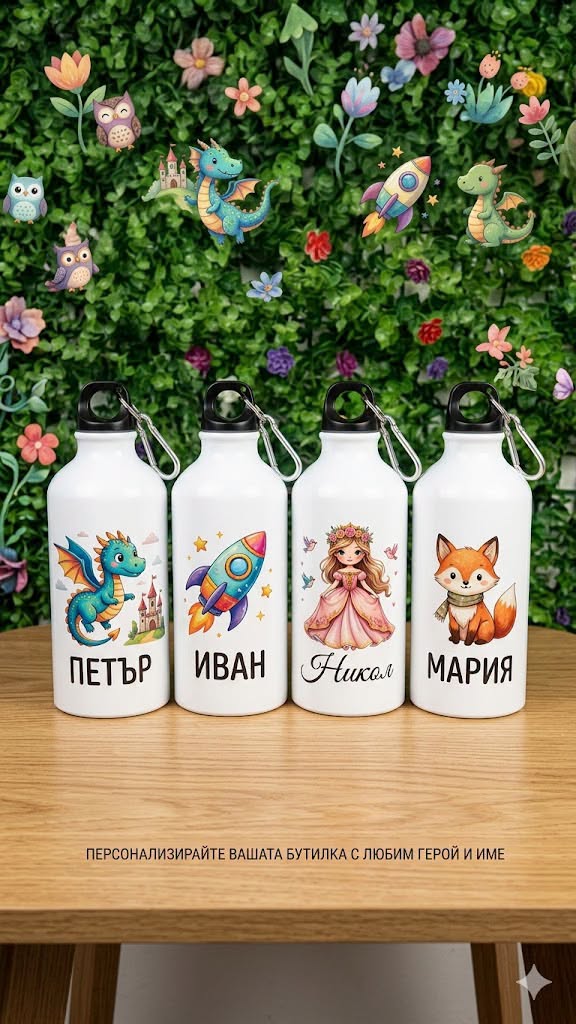 Персонализирани бутилки и шишета за вода — модел 1